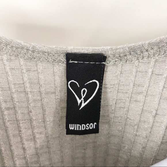 Windsor Gray Silver Ribbed Sleeveless Mini Dress Size Small - Picture 8 of 9